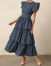 Prosperina Chelsea Polka Dot Dress in navy - women's dress - view 6