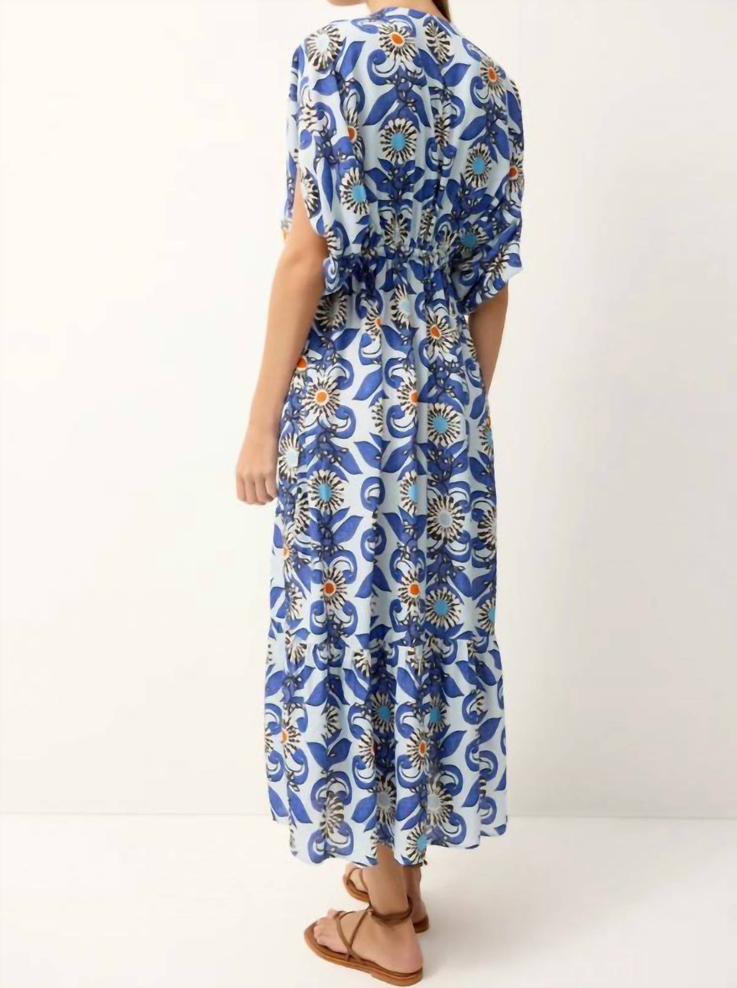 Marie Oliver Venus Caftan Dress in treillage - women's dress - detail view