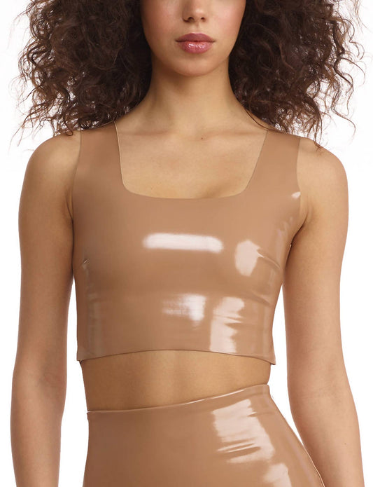 Commando - Faux Patent Leather Crop Top