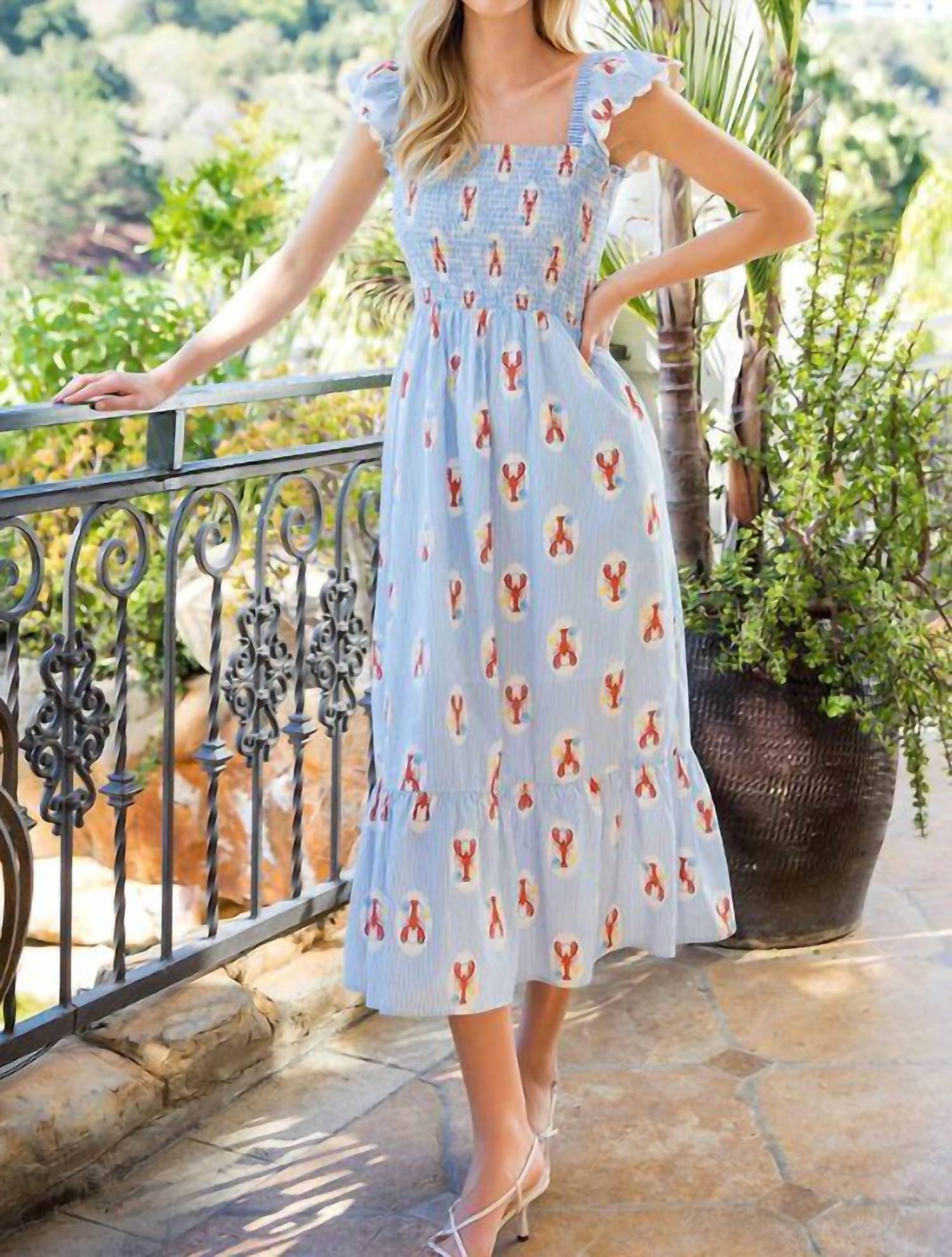 Thml - Ruffle Sleeves Smocked Tiered Dress