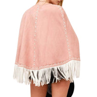 Blue B - Fringe Detail Open Cape Jacket