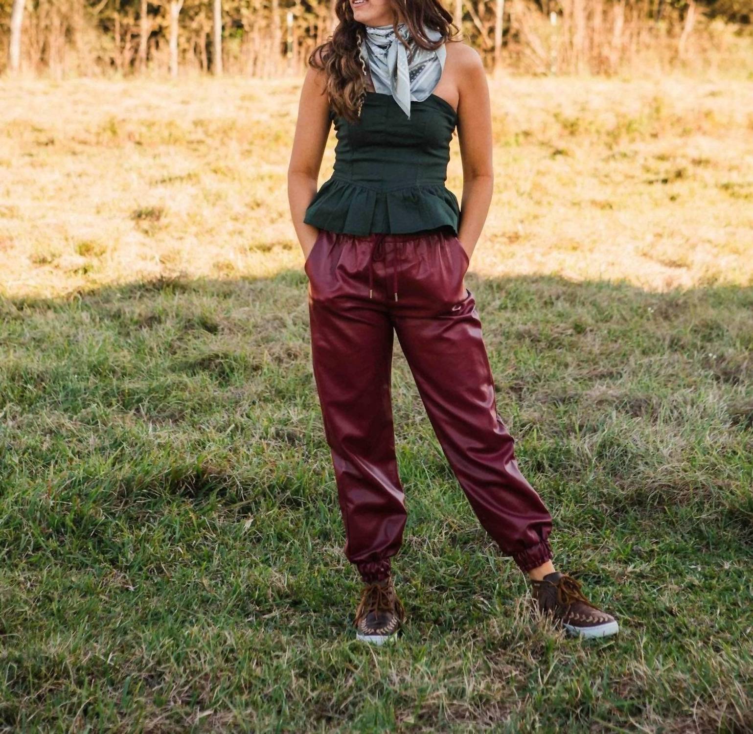 Lovelo - Ruby Faux Leather Jogger Pants