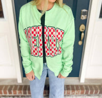 Cmd - Retro Merry Checkered Cardi Sweatshirt