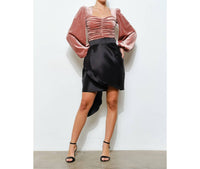 INA Fashion Luxe Velvet Heart Ruched Sweetheart Top in dusty pink - women's shirt - view 7