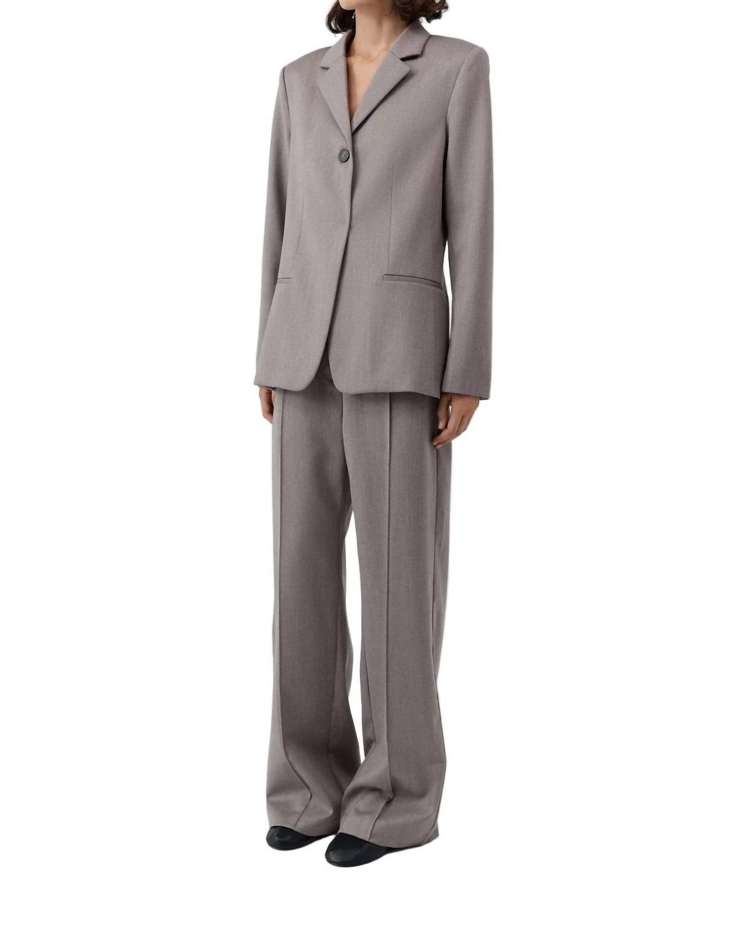 St. Agni Women's 90s Wool Blazer in doe - women's jacket - alternate view