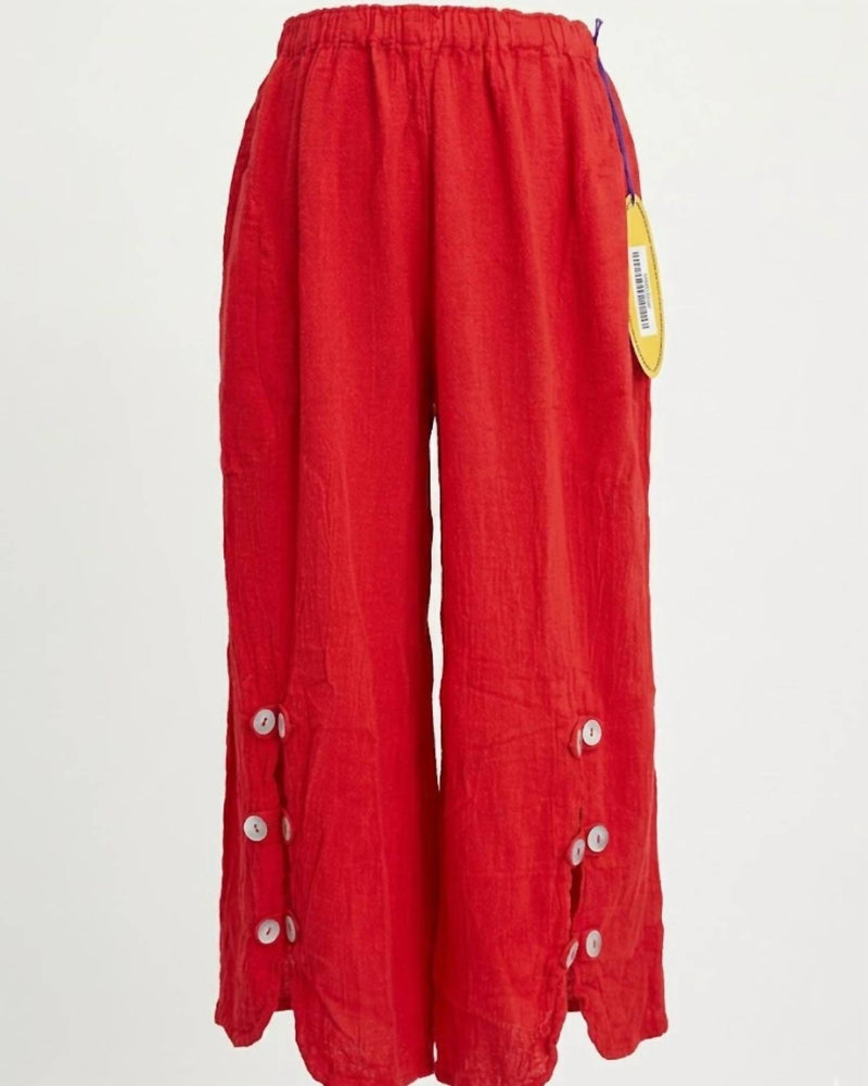 Oh My Gauze! Women's Dotty Wide Leg Pant in crimson - women's pants