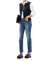Bayeas - Mid Rise Tummy Control Jeans