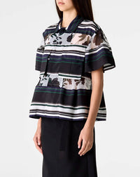 Sacai - Pattern mix short sleeve shirt