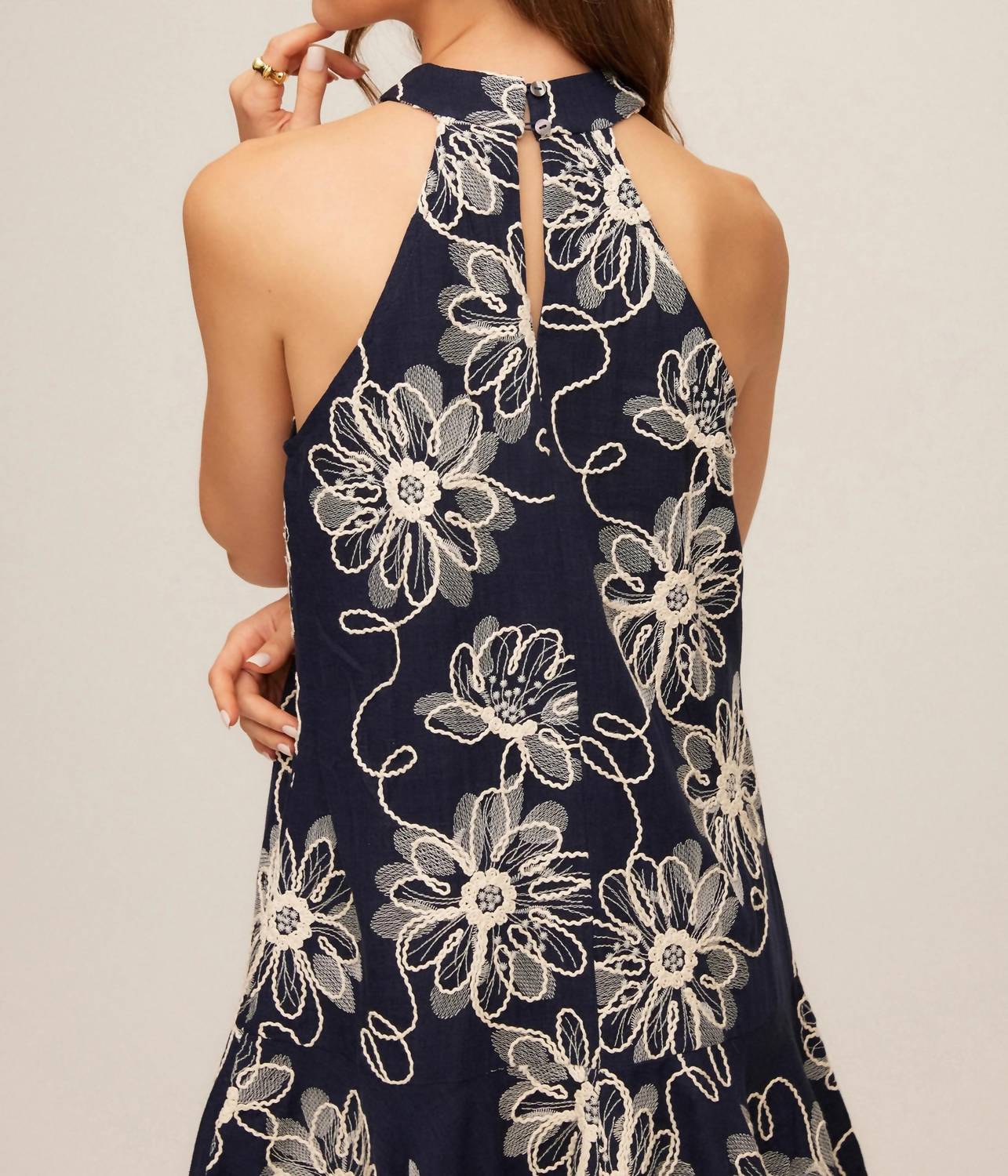 Fifteen Twenty - Women's Brenda Embroidered Ruffle Hem Dress