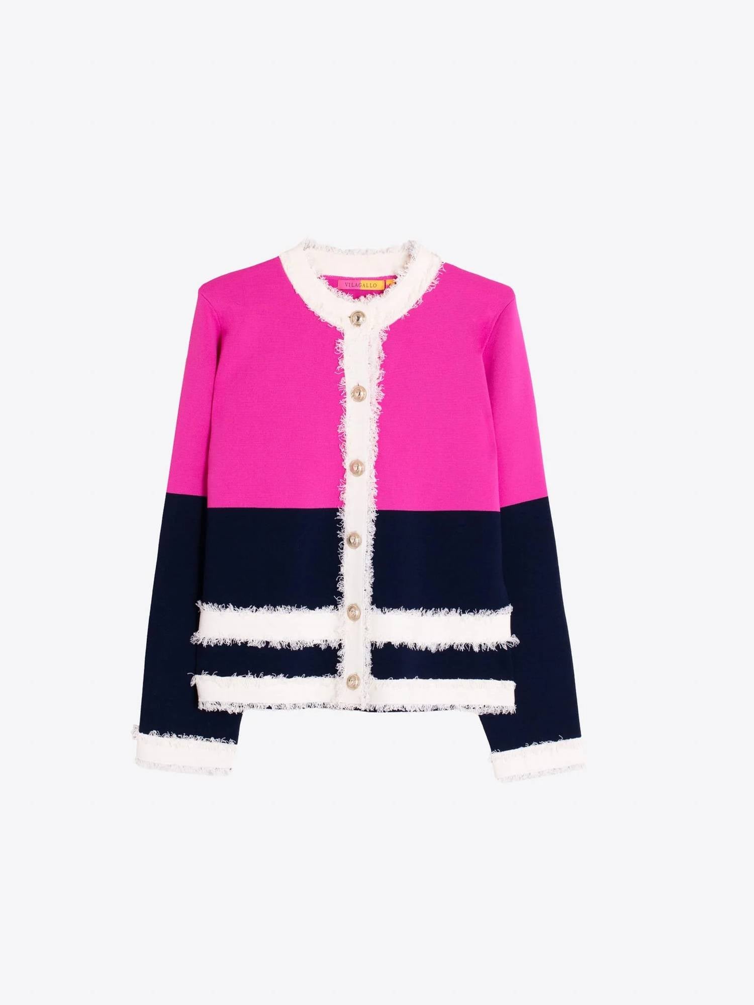 Vilagallo - Women's Colorblock Sweater Jacket