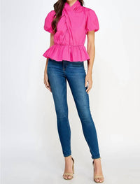 Strut & Bolt - Cross Neck Puff Sleeve Blouse