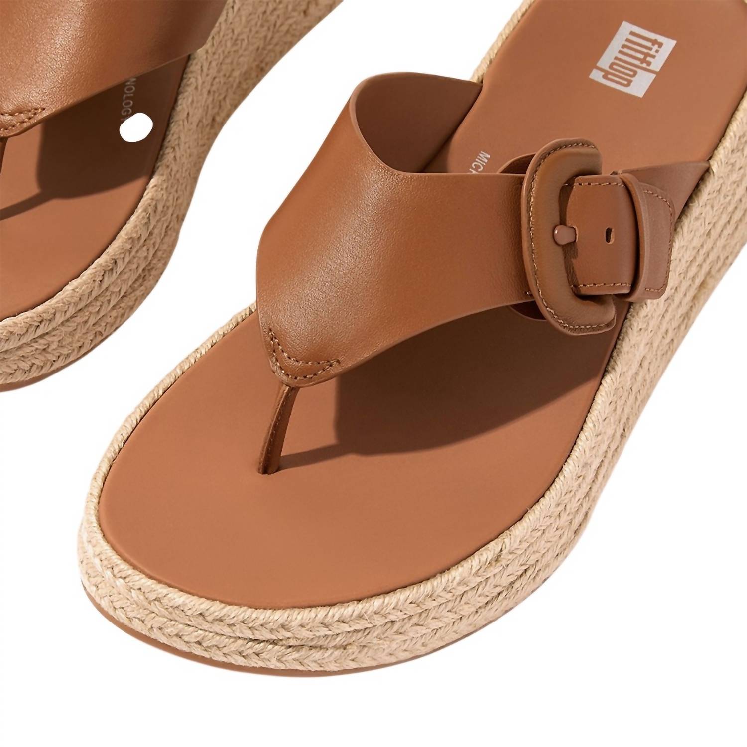 Fitflop - Women's F-mode Espadrille Adjustable Leather Flatform Toe Post Sandal