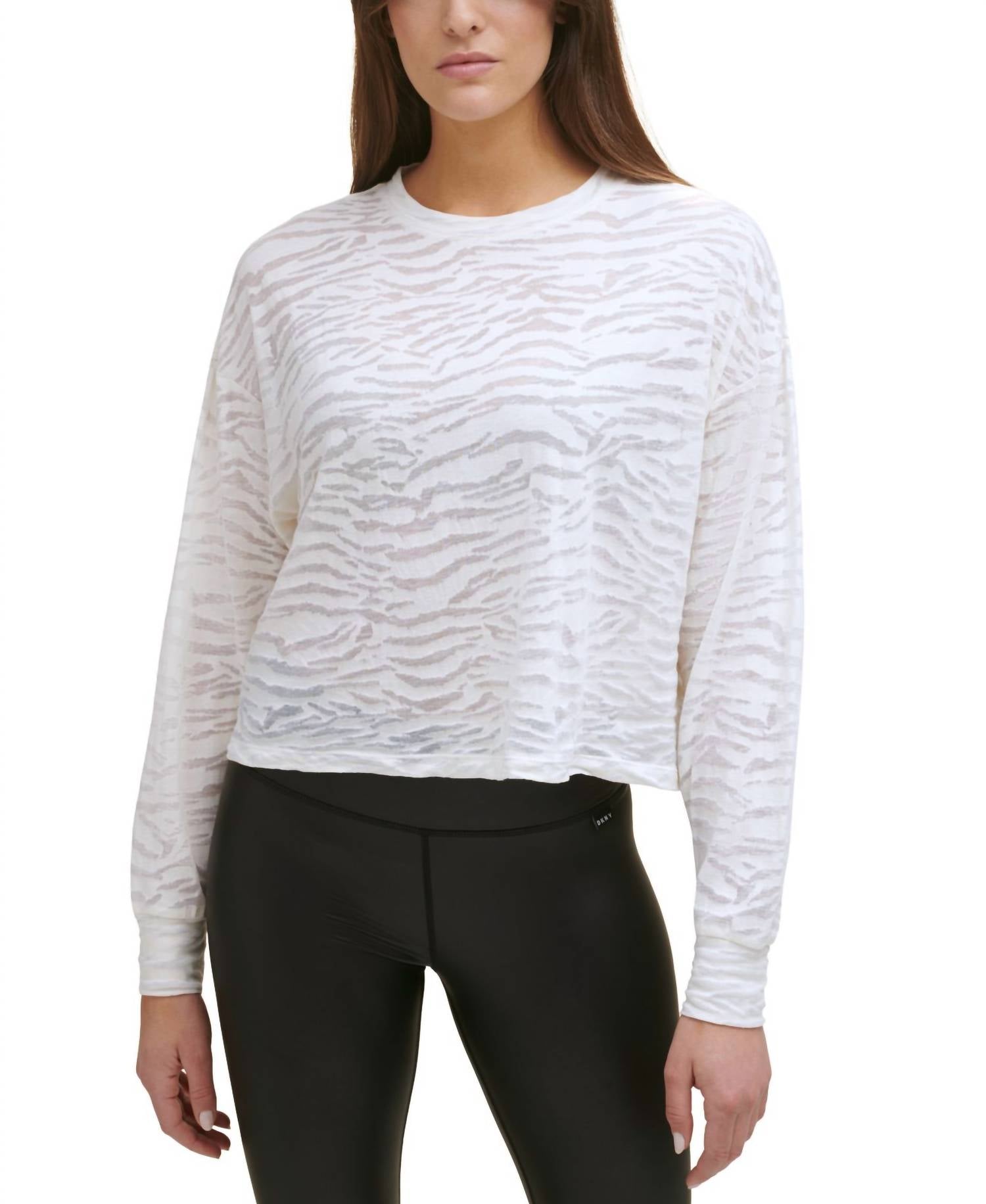 Dkny - Tiger Burnout Crop T-shirt