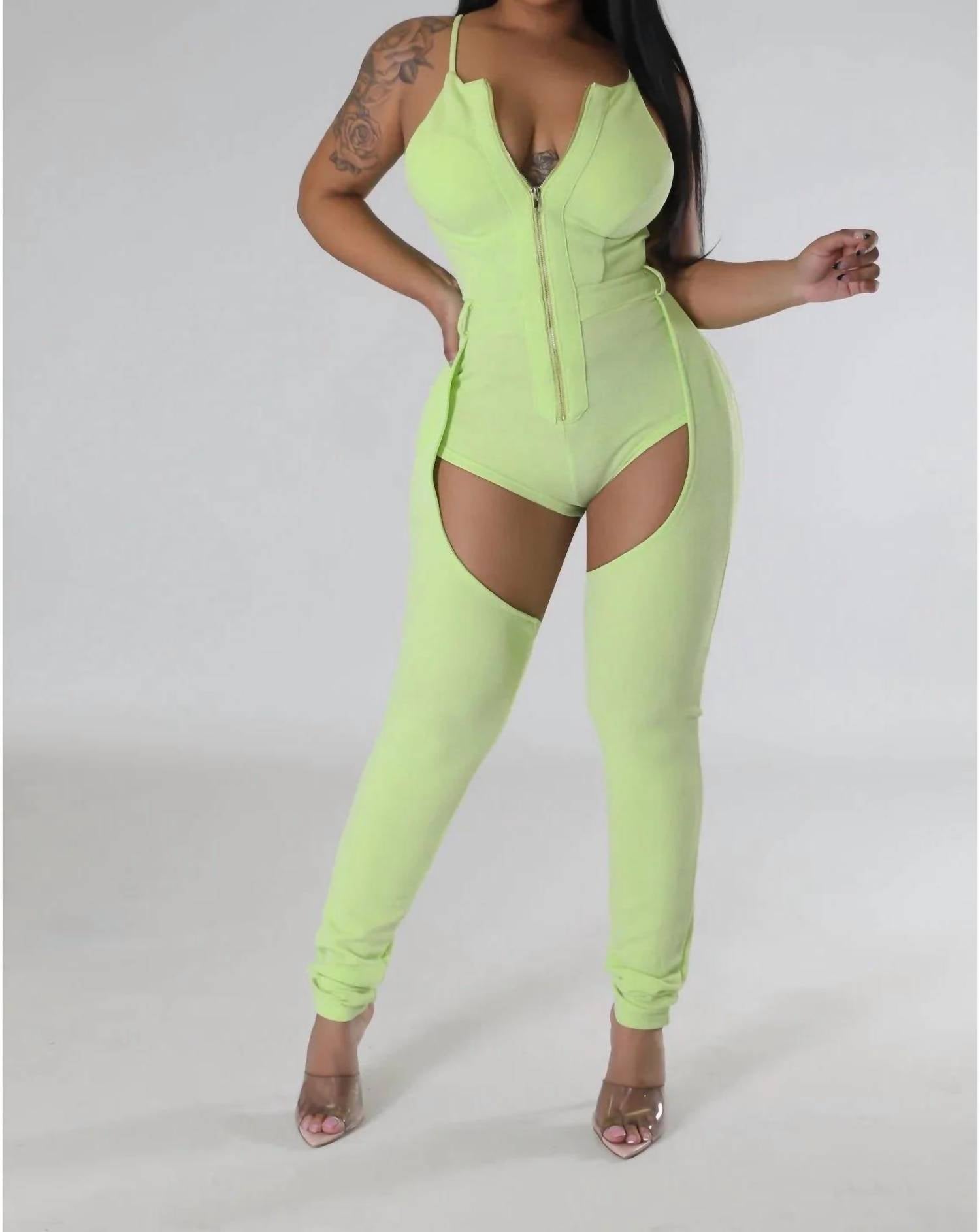 Good Time Usa - Motion - Back & Front Thigh Cut Out Jumpsuit