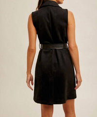 Hem & Thread - Caught Your Eye Suede Belted Vest Dress