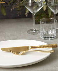 Fortessa - Lucca Faceted Brushed Flatware – 20‑piece Set
