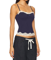 Lioness Top Model Cami Top in deep sea - women's shirt - detail view