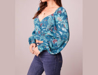 Band Of The Free - Sybille Floral Crop Blouse