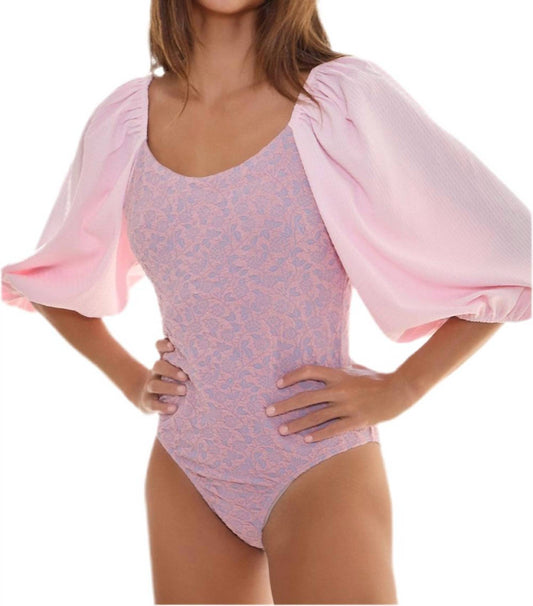 Bucketlist - Contrast Puff Sleeve Bodysuit