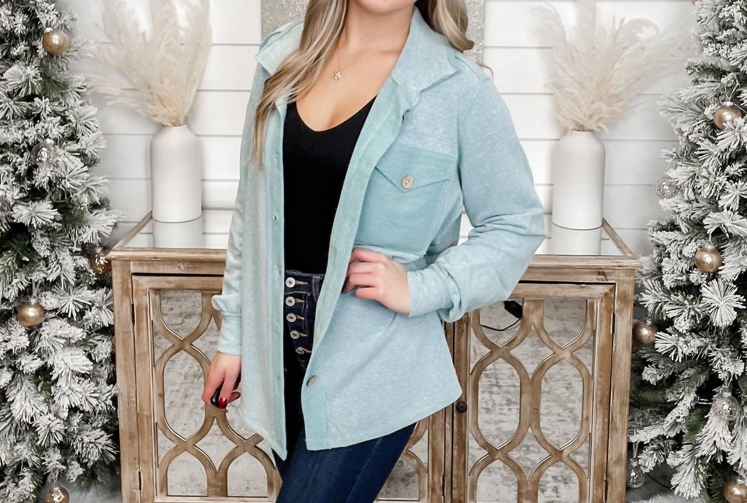 Hailey & Co - I've Been Told Knit Long Sleeve Shacket