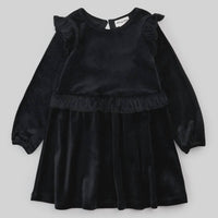 Miles Baby - Girls' Long Sleeves Velour Dress