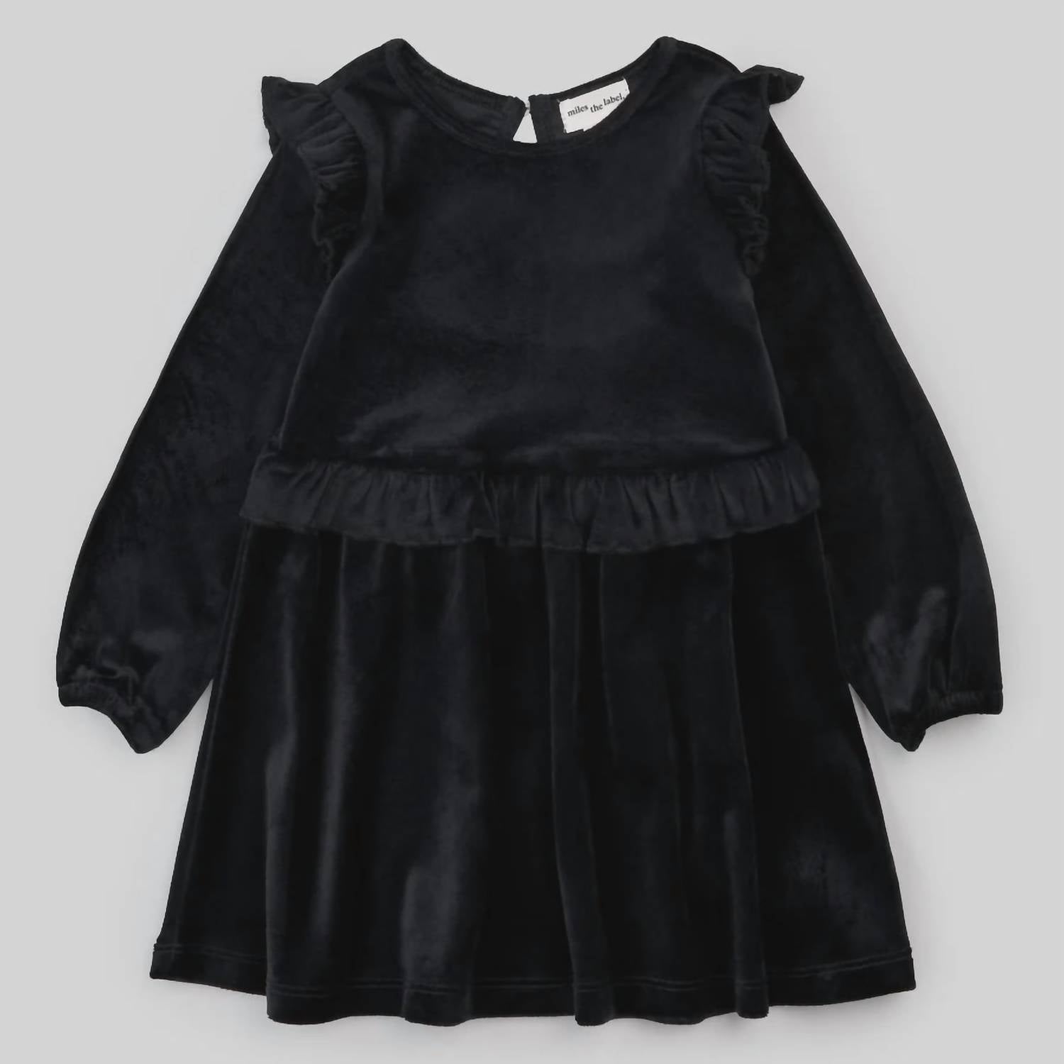 Miles Baby - Girls' Long Sleeves Velour Dress