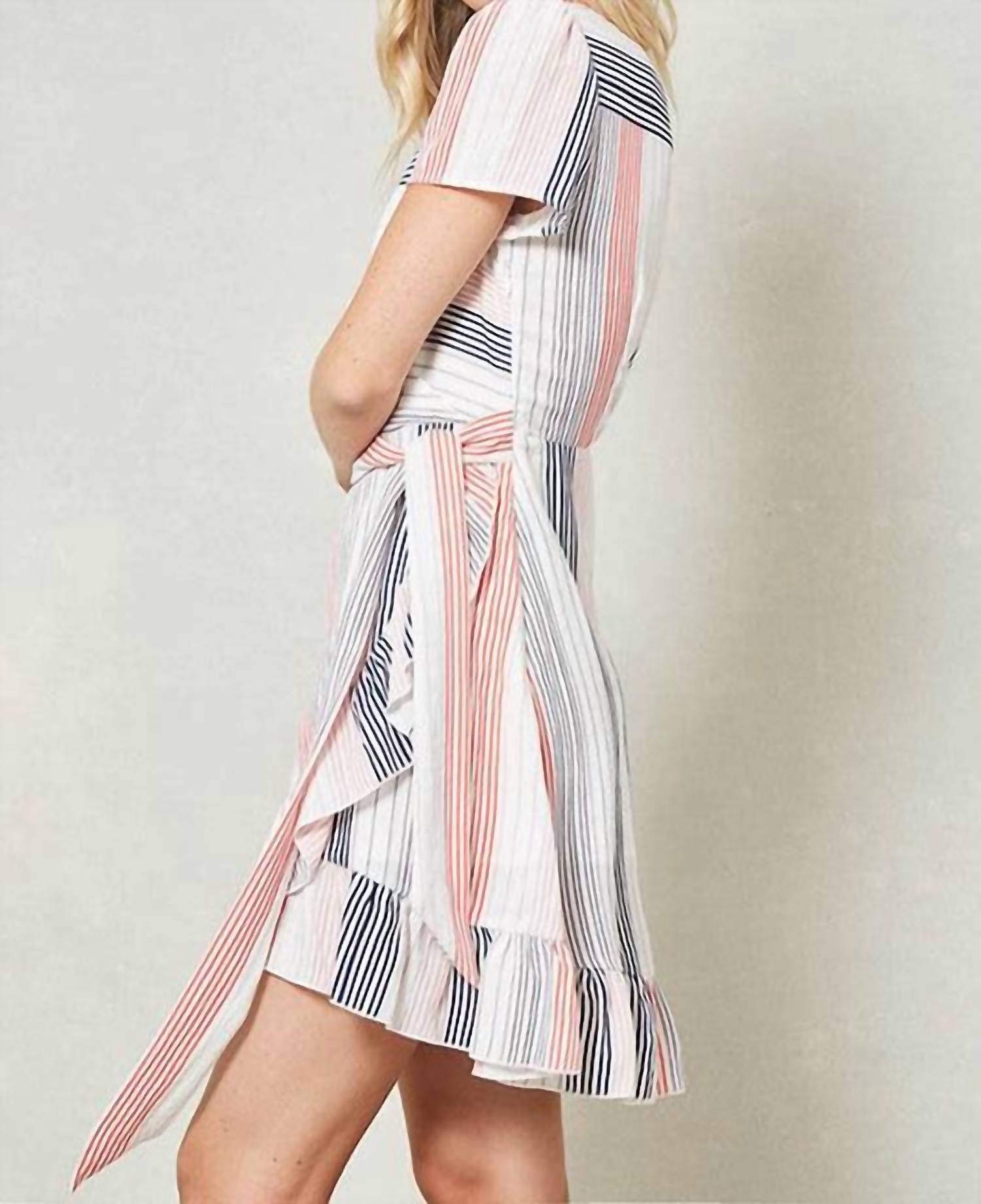 Promesa - Striped Wrap Mini Dress