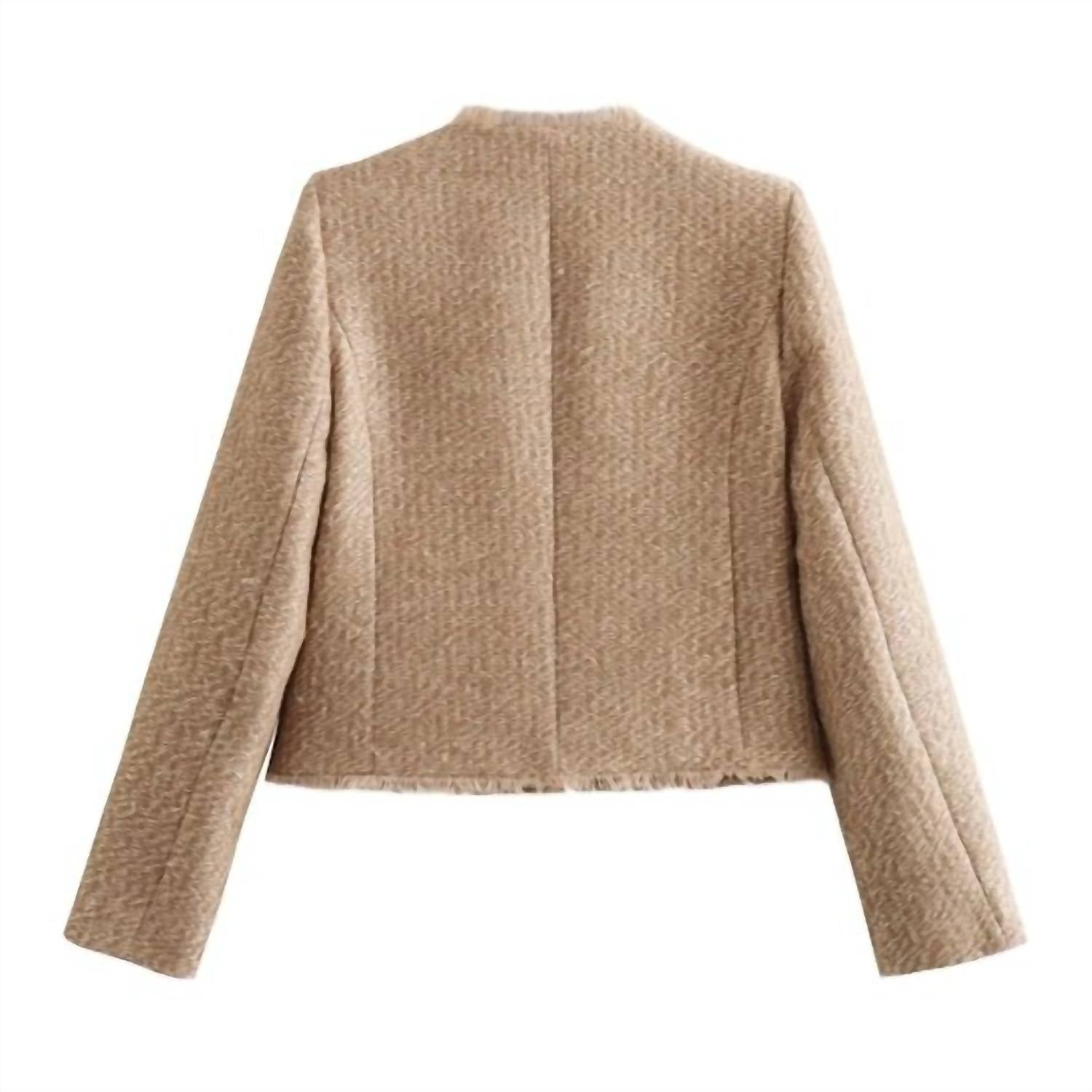 Papermoon - Elegant Vintage Pocket Cropped Jacket