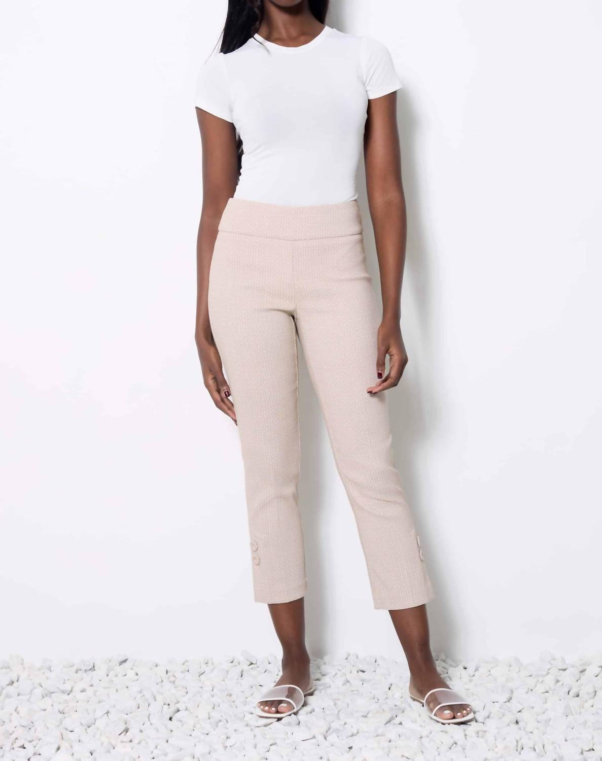 Up! - Textured Techno Cropped Pants