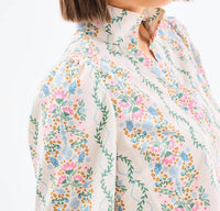 Mary Square Kayla Ivy Lane Long Sleeve Top in ivory - women's blouse - detail view