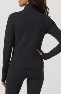Vuori Chilled Out Half Zip Pullover in black - women's top - alternate view