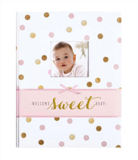 CR Gibson Welcome Sweet Baby Memory Book in pink - item