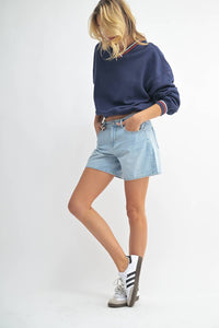 Just Black Denim - Lightweight Longer Length Shorts