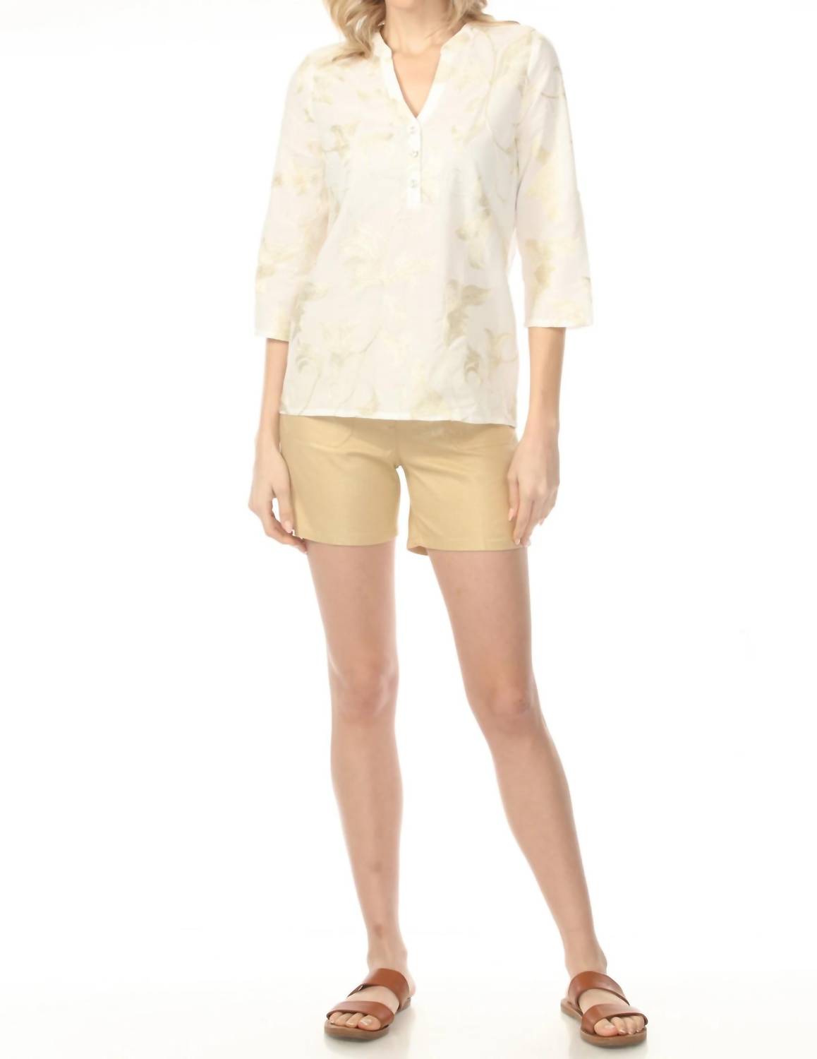 Charlie B - Foiled Linen Stretch Shorts