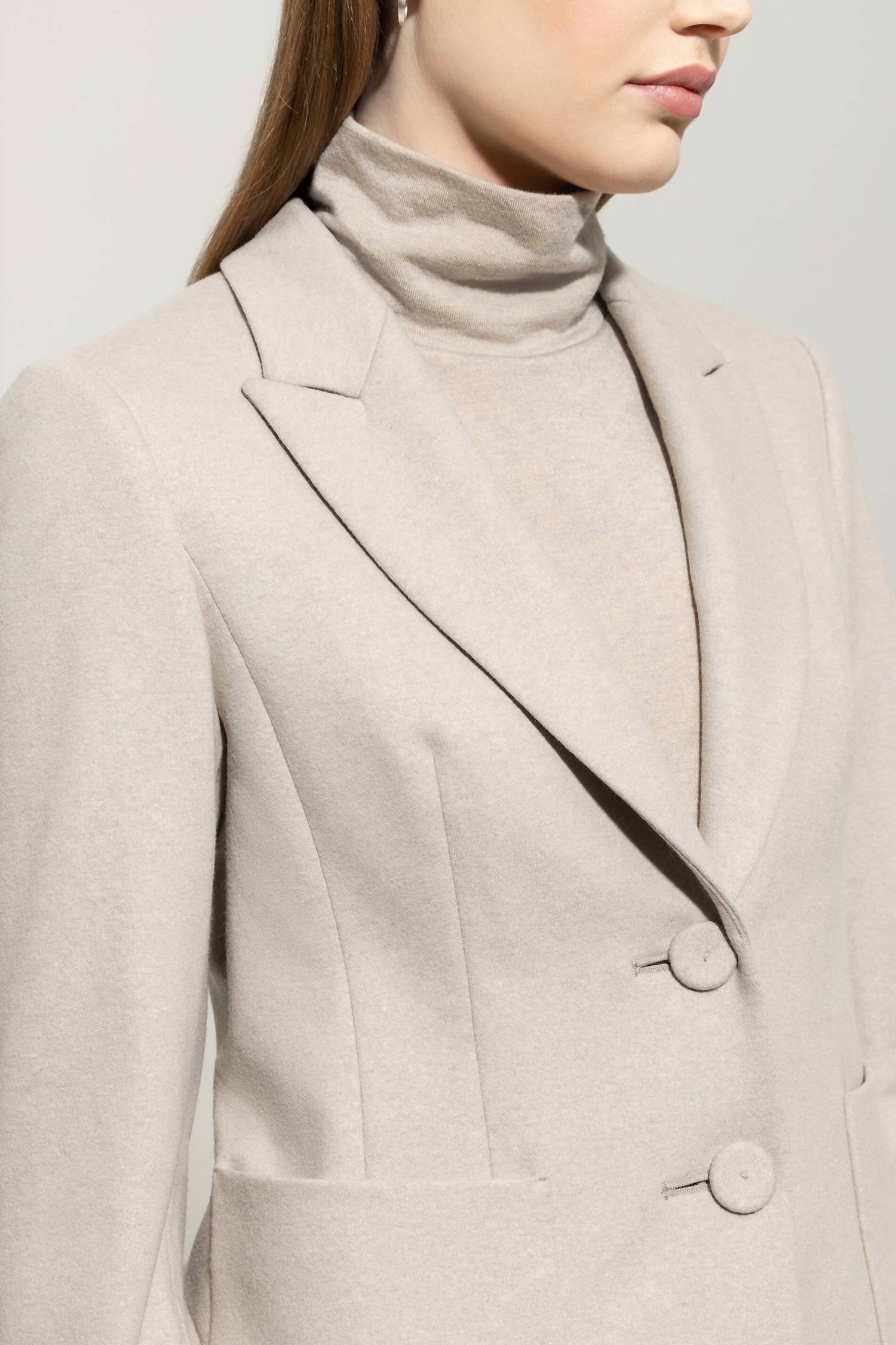 LUISA CERANO Flannel Blazer in oyster - women's jacket - view 4
