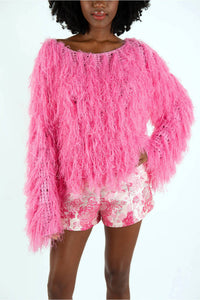 Meet Me In Santorini - Feathered Sweater