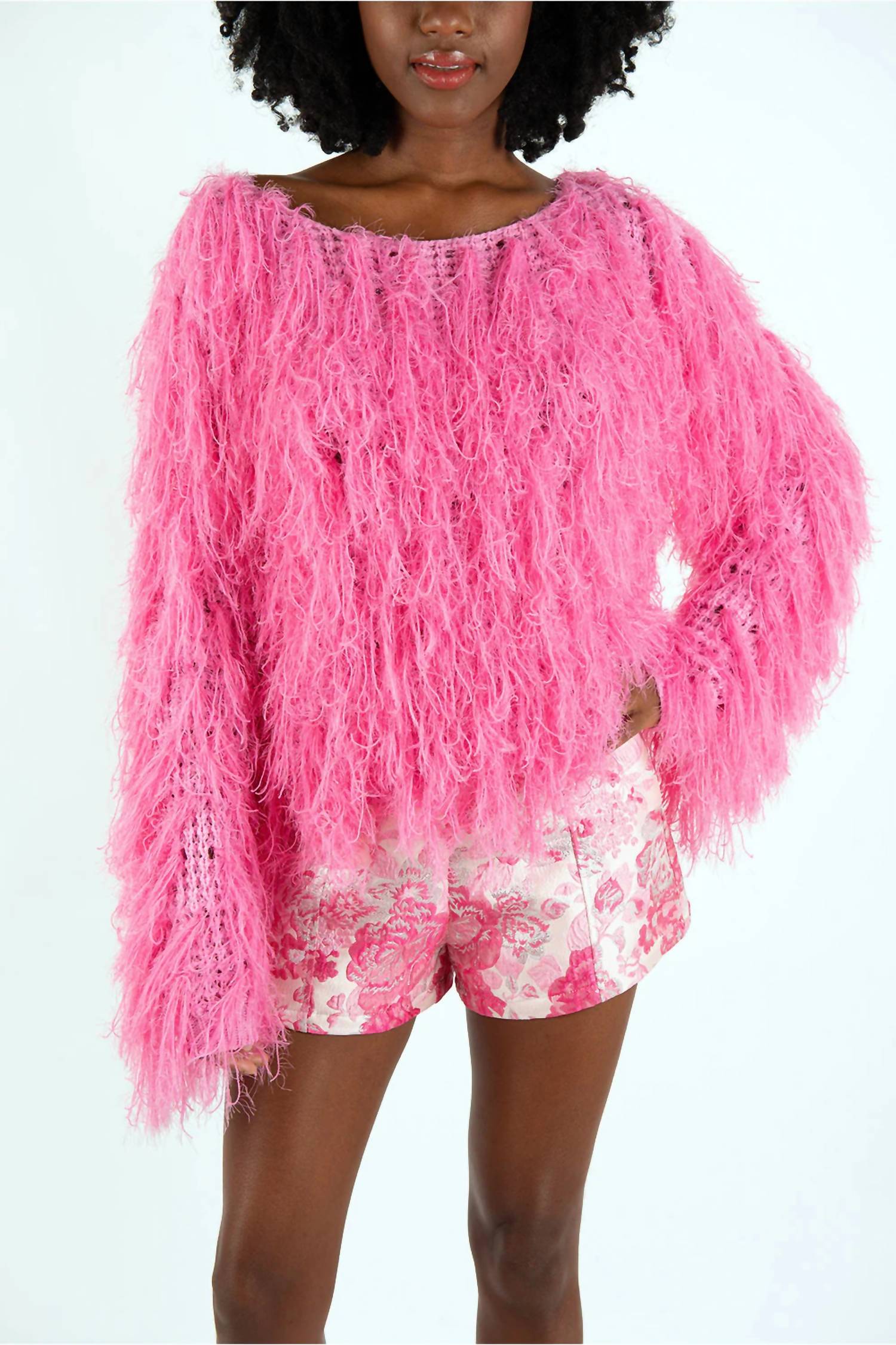 Meet Me In Santorini - Feathered Sweater
