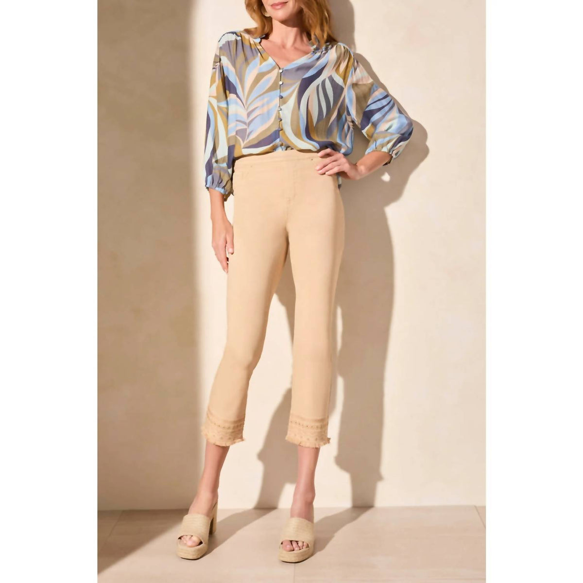 Tribal - Audrey Mid Rise Straight Crop Jeans