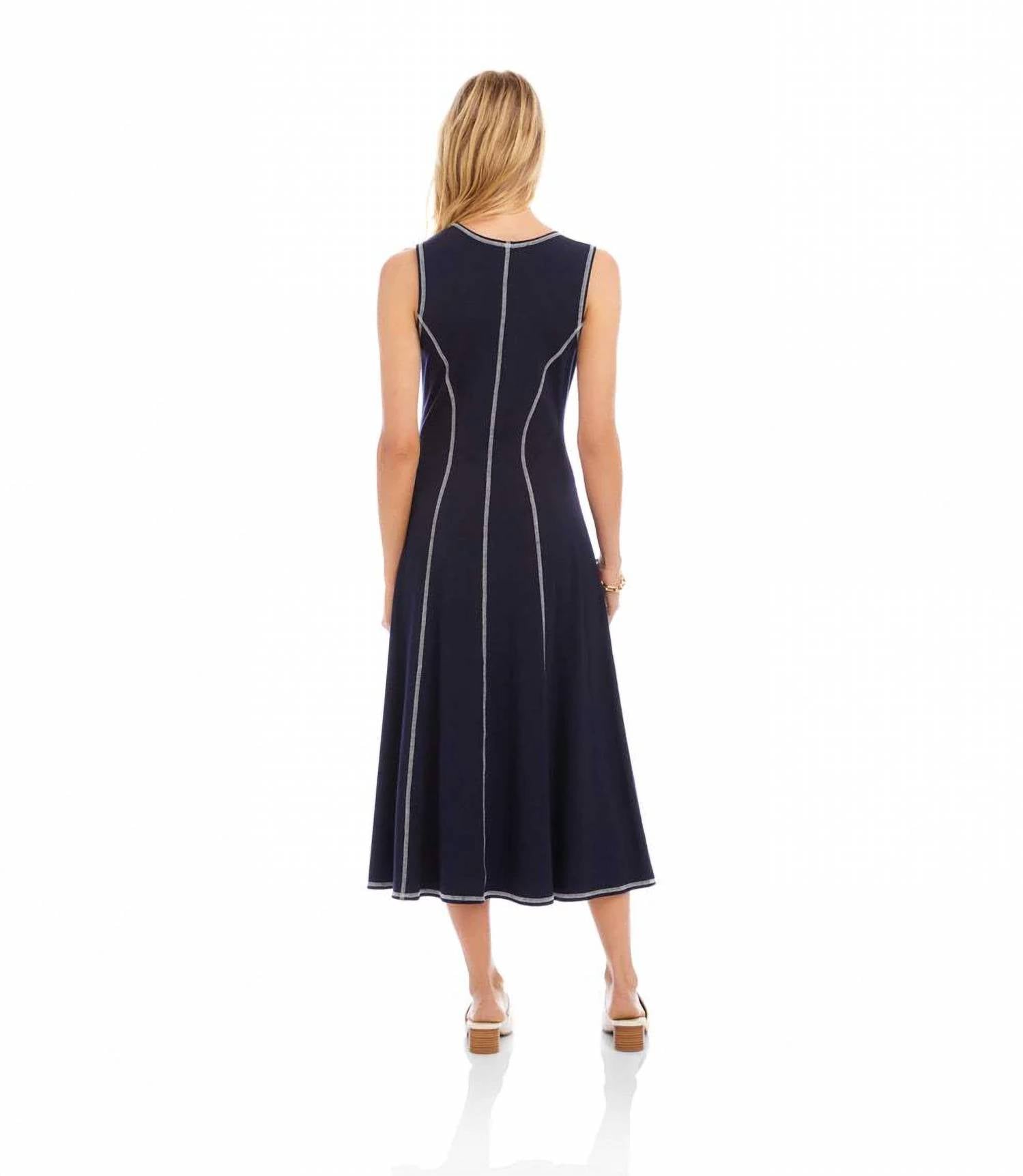 Karen Kane - Sleeveless Stitch Detail Midi Dress