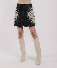 LOVE THE LABEL Ayla Skirt in black - women's skirt - alternate view