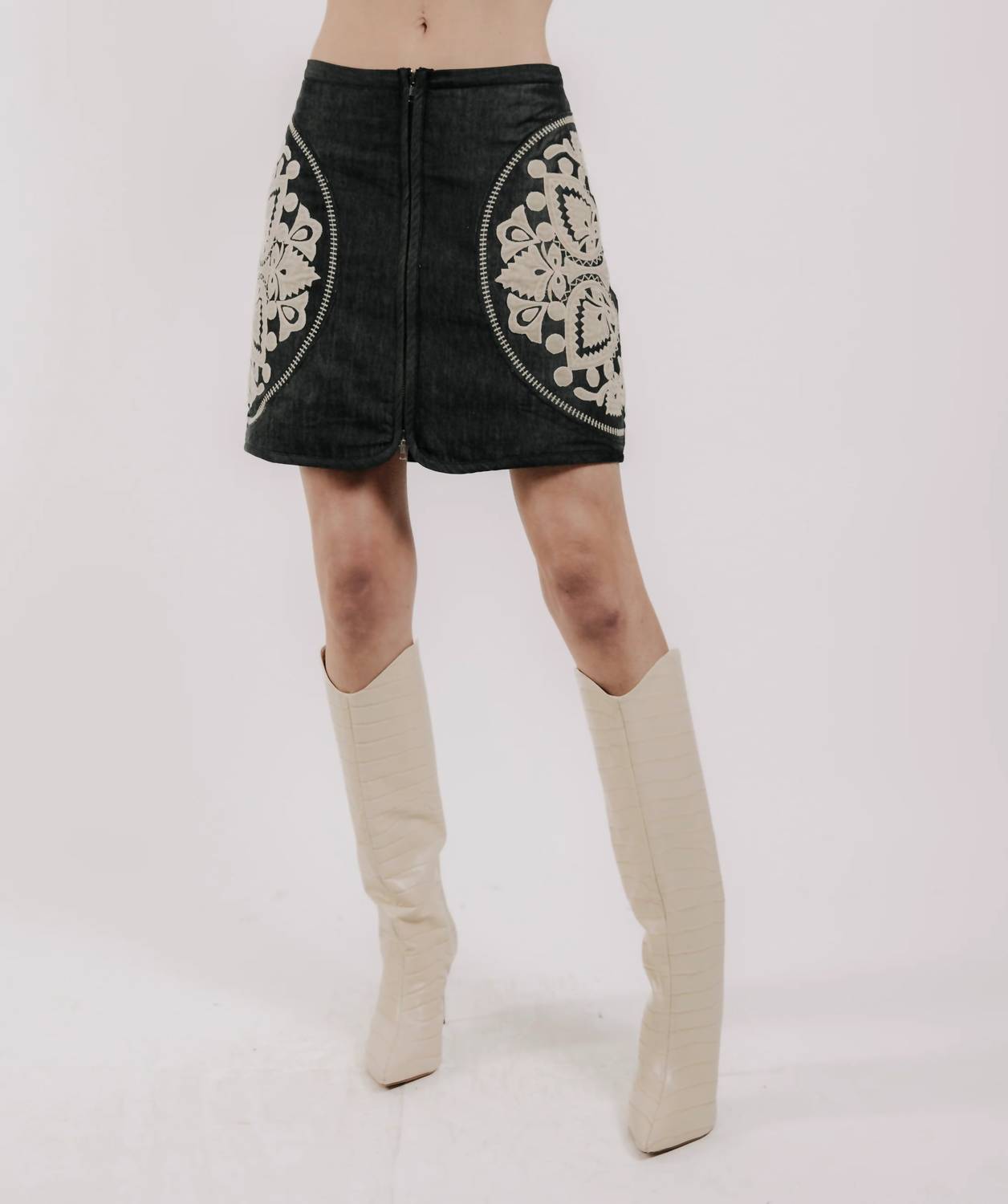 LOVE THE LABEL Ayla Skirt in black - women's skirt - alternate view