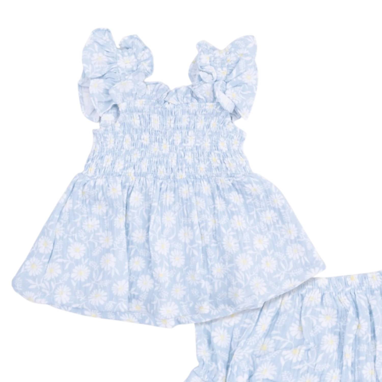 Angel Dear - Girls Western Daisies Babydoll Tunic And Bloomer Set