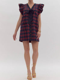 entro Faith Mini Dress in navy red - women's dress - view 4