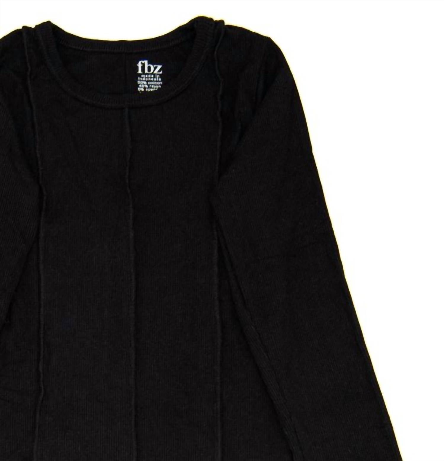 Flowers By Zoe - Girls Kay Long Sleeve Rib Stitch Top