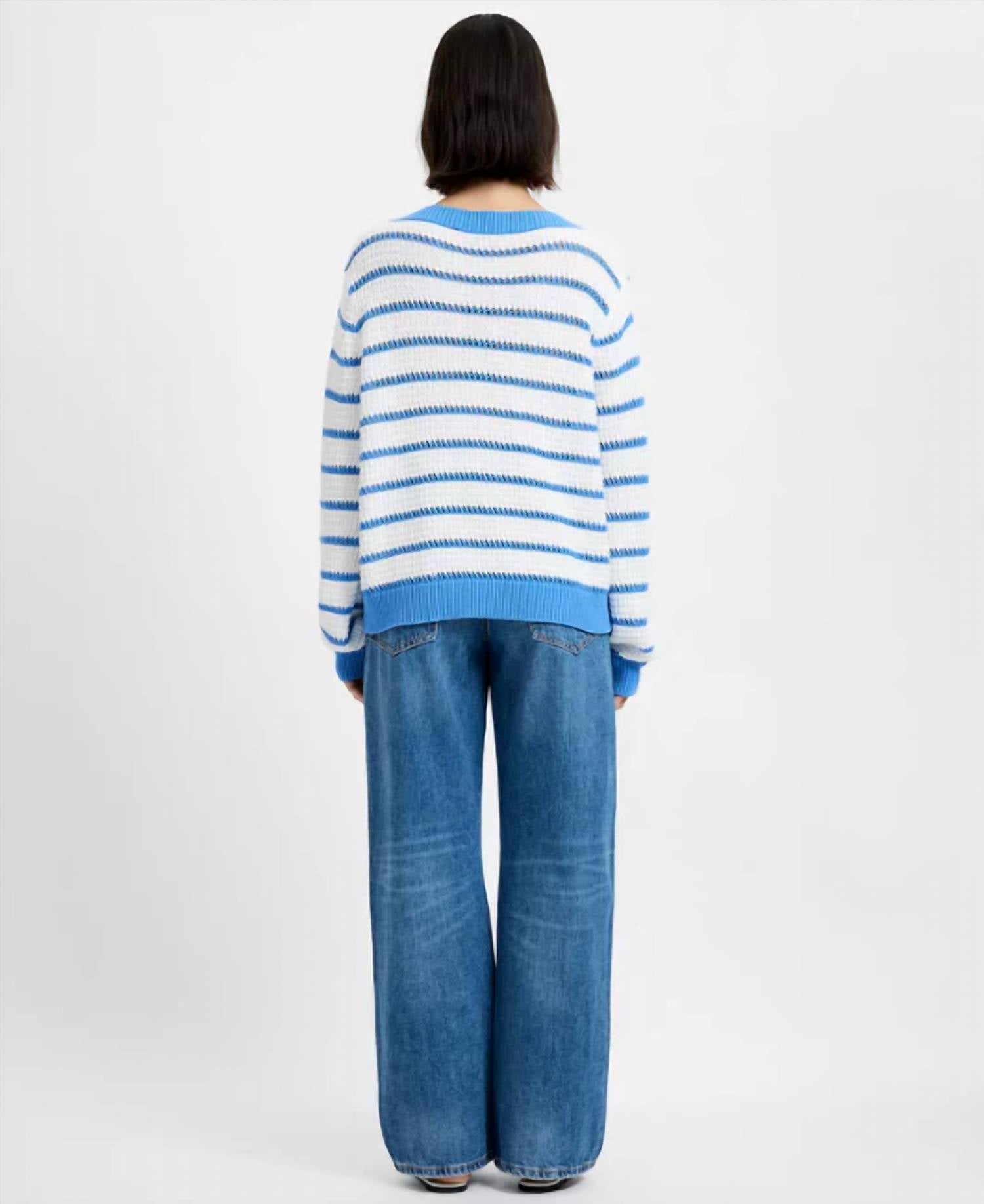 French Connection - Teddy Knit Open Stripe Pullover Sweater