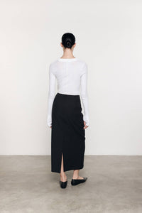 Enza Costa - CASHMERE LONG SLEEVE CUFFED HENLEY TOP