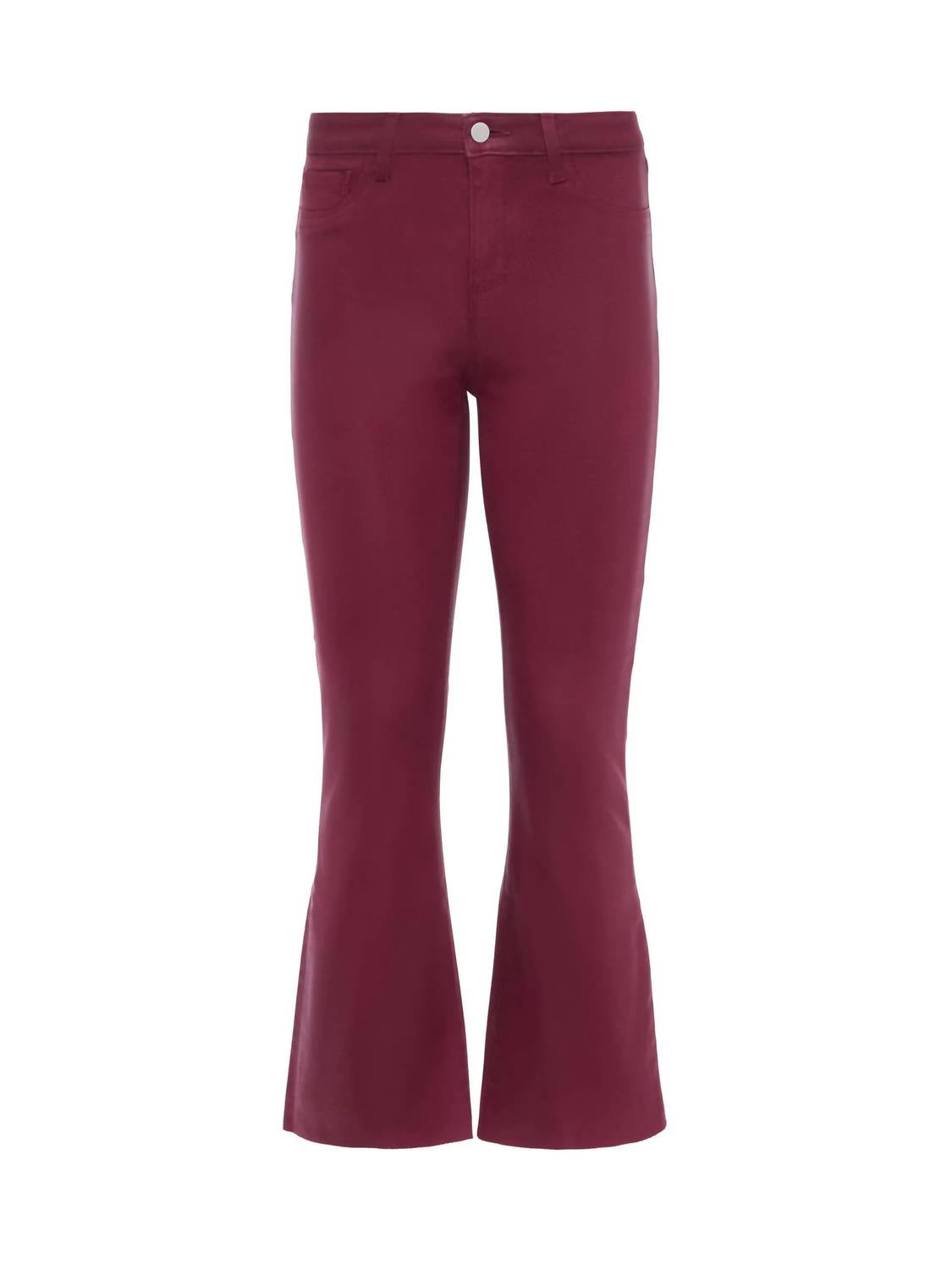 L'Agence - Kendra Coated Cropped Flare Pants