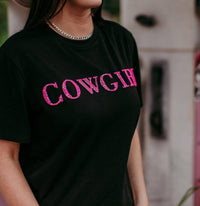 Merigold Kiss - Cowgirl 3d Pink Sequin Embroidered Tee