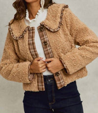 So Me - Sherpa Fur Ruffled Collar Jacket