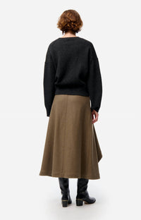 vanessabruno Florida Midi Skirt in khaki - women's skirt - detail view